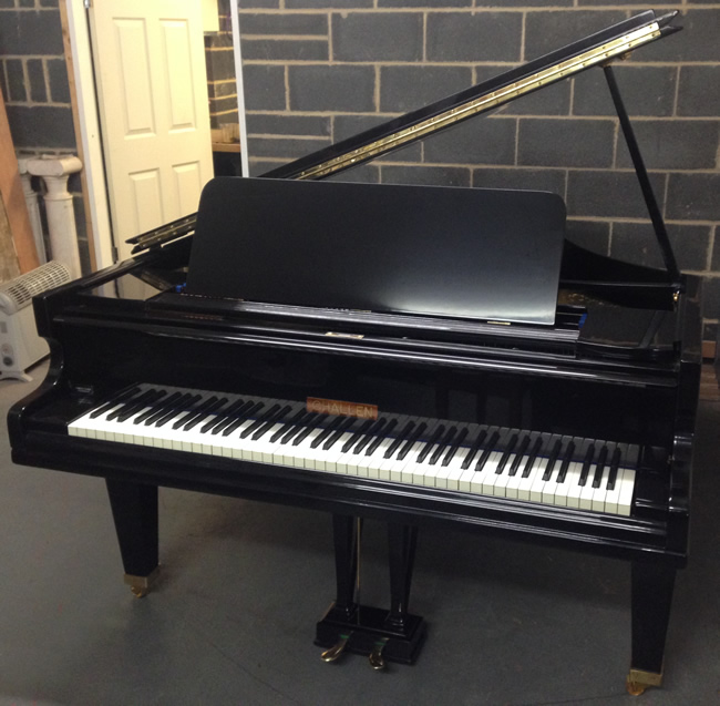 Challen 6ft grand piano re-polished in a Black high gloss finish.